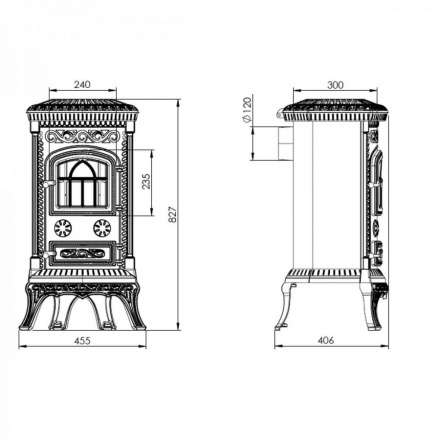 Купить Печь-камин Печь-камин NORDflam Plato чугун в Орше Амазонка бай фото в Орше