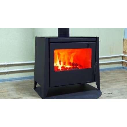 Печь-камин стальная со стеклом Бавария 12 фото в интерьере в Орше