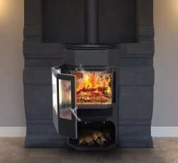 Недорогой камин с отделкой шамотом Сибирь 12 фото в Орше