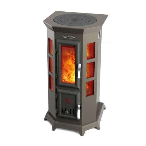 Отопительная печь Термофор Статика Секста, чёрная бронза Амазонка бай фото в Орше