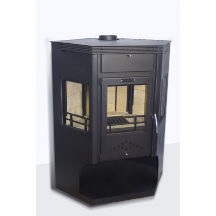 Стальной камин Сибирь 15 с дровницей фото в Орше