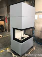 Стильный камин с большим стеклом Родос 800 фото в Орше