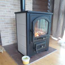 Купить Печь-камин Везувий ПК-01 (205) c плитой бежевая 12 кВт в Орше в Орше