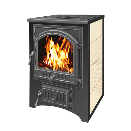 Печь-камин Везувий ПК-01 (205) c плитой бежевая 12 кВт Амазонка бай фото в Орше