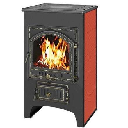 Печь-камин Везувий ПК-02 (205) с плитой красная 12 кВт Амазонка бай фото в Орше