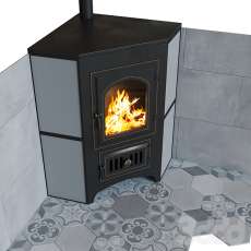 Купить печь-камин Везувий ПК-01 (220) с конфоркой угловой талькохлорит в Орше фото в Орше
