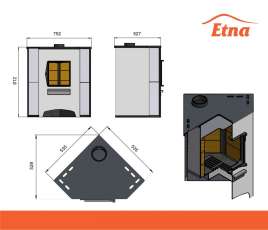 Печь-камин со стеклом ЭТНА (ДТ-4С) угловой Амазонка бай фото в Орше
