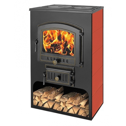 Печь-камин Везувий ПК-03 (224) с плитой красный 12 кВт Амазонка бай фото в Орше