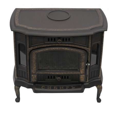 Стильный камин со стеклом Сибирь 10 чугунная Фото в Орше