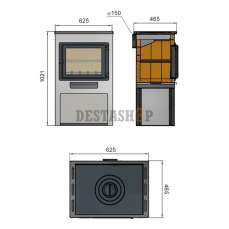 недорогой печь-камин со стеклом ЭТНА (БКД) с плитой Амазонка бай фото в Орше