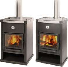 Стальной печь-камин с плитой и дровницей Теплодар ОВ-120 (прямой) фото в Орше