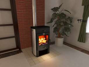 Стальной камин со стеклом Теплодар Танго фото в Орше