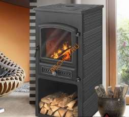 Недорогой стальной печь-камин со стеклом ЭТНА (БКД) с плитой Амазонка бай фото в Орше