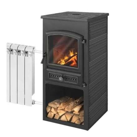 Печь-камин ЭТНА (БКД) с плитой и ТО Антрацит высокий купить в Орше