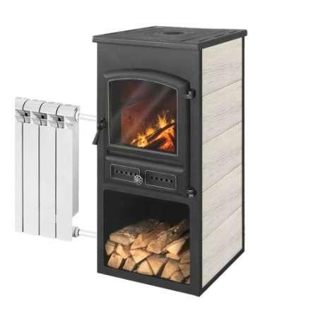 Печь-камин ЭТНА (БКД) с плитой и ТО Бежевый высокий купить в Орше