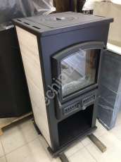 Печь-камин со стеклом ЭТНА (БКД) с плитой и ТО фото в Орше