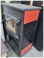 Стальной камин ЭТНА (Панорама) с плитой Антрацит" высокий фото в Орше