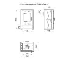 Стальной камин со стеклом Теплодар Твист фото габариты в Орше