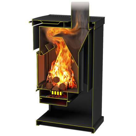 Стальной недорогой камин Теплодар ОВ-140 (прямой) фото в Орше
