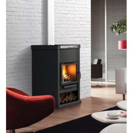 Стальной недорогой камин Теплодар ОВ-140 (прямой) фото в интерьере в Орше