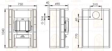 Купить недорогой камин с теплообменником Мета-Бел АОТВ 9.0-03 Печора-Аква в Орше фото в Орше