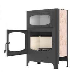 Печь-камин стальной Бавария Эко с духовкой и плитой фото в Орше