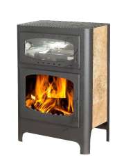 Печь-камин стальной Бавария Эко с духовкой и плитой фото в Орше