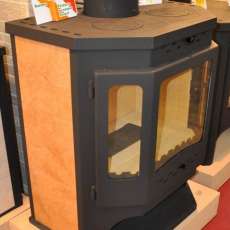 Стальной камин с шамотом Бавария призматик с плитой фото в Орше