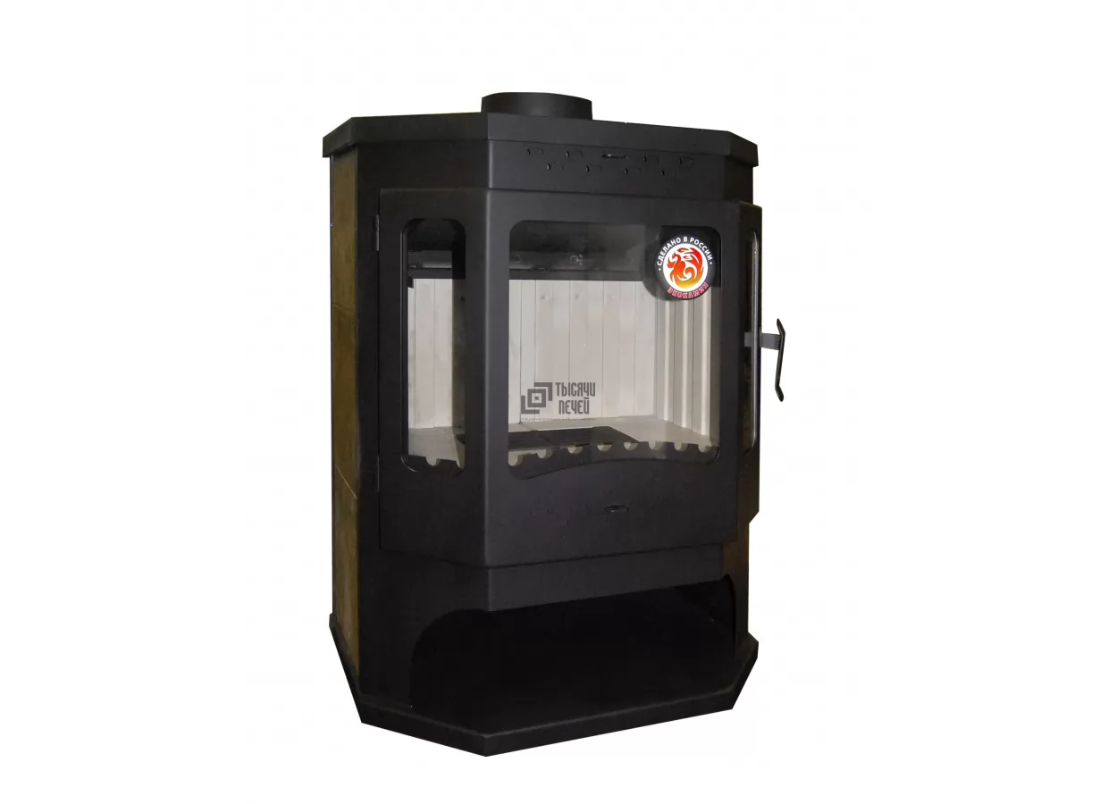 Печь-камин БАВАРИЯ ПРИЗМАТИК с плитой (Экокамин) фото в Орше