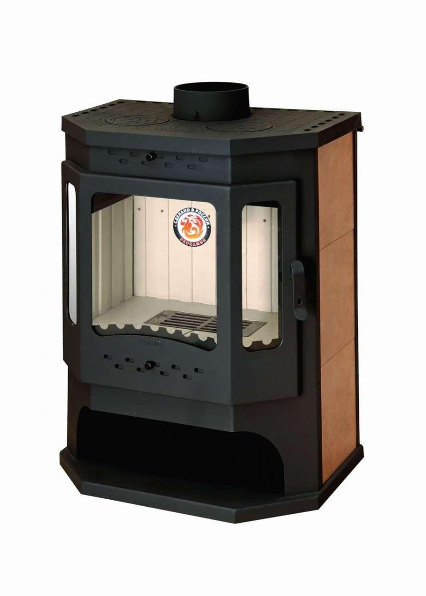Печь-камин Бавария призматик с плитой Амазонка бай фото в Орше