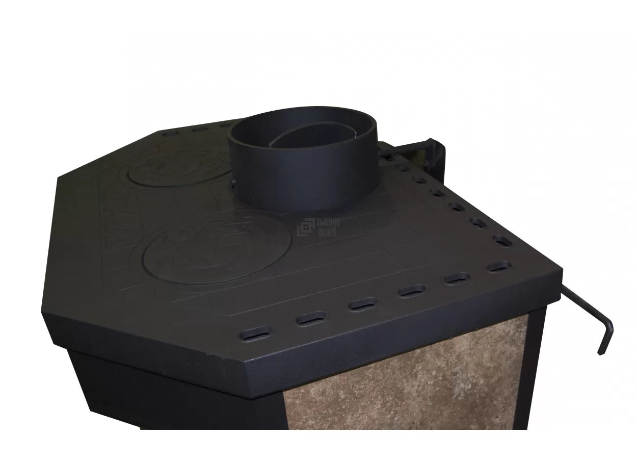 Печь-камин с дровницей Бавария призматик с плитой фото в Орше