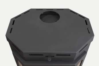 Стальная печь-камин Бавария призматик пристенно-угловой фото в Орше