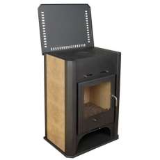 Стальная печь-камин Бавария с плитой и теплообменником фото в Орше