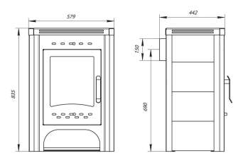 Печь-камин со стеклом Бавария фото в Орше