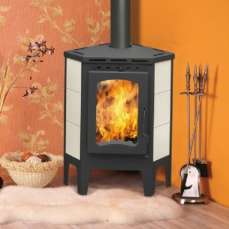 Стальной камин Бавария угловая Амазонка бай фото в интерьере в Орше