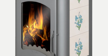 Недорогой камин Бавария Оптима Незабудка со стеклом фото в Орше