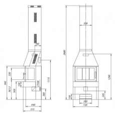 Печь-камин Бавария три стекла графит фото схема в Орше