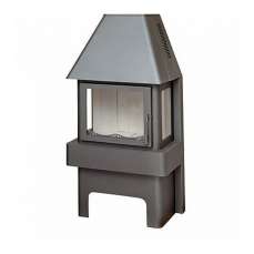 Стальной камин Бавария три стекла графит фото в Орше