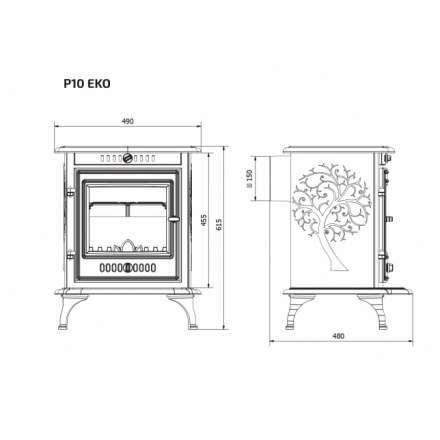 Печь-камин Kawmet P10 (6,8 кВт) EKO в Орше