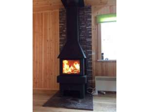 Недорогой камин Бавария 3 стекла чёрная фото в интерьере в Орше