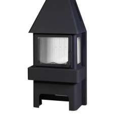 Печь-камин Бавария 3 стекла чёрная фото в Орше