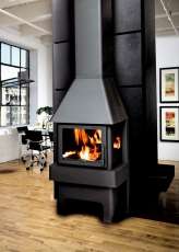 Недорогой камин Бавария 3 стекла чёрная фото в интерьере хай-тек в Орше