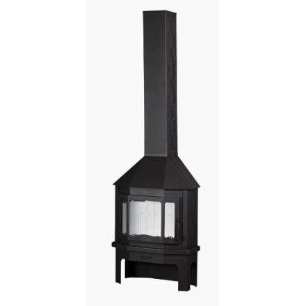 Камин Мюнхен пристенно-угловой чёрный Амазонка бай фото в Орше