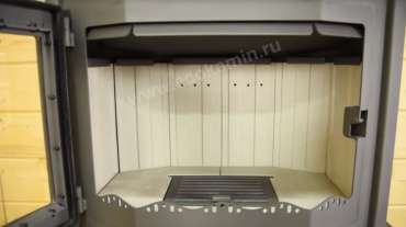 Стальной камин с шамотом Бавария Мюнхен графит фото в Орше