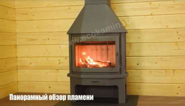 Недорогой камин со стеклом Бавария Мюнхен пристенно-угловой графит фото в Орше