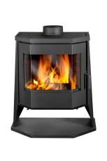 Стальной камин с шамотом Бавария панорама призма с плитой фото в Орше