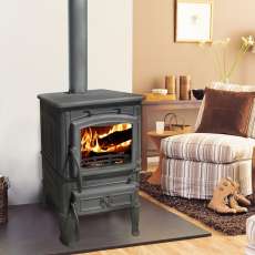 Печь-камин чугунный FireWay Dacha в интерьере чёрный Амазонка бай фото в Орше