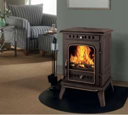 Печь-камин чугунный FireWay Erik в интерьере патина медь Амазонка бай фото в Орше