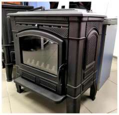 Печь-камин чугунный FireWay Gunter в интерьере чёрный Амазонка бай фото в Орше