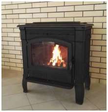 Печь-камин чугунный FireWay Gunter в интерьере чёрный Амазонка бай фото в Орше